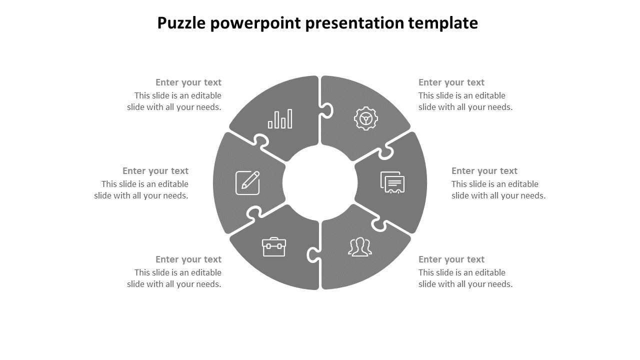 puzzle powerpoint presentation template-6-grey